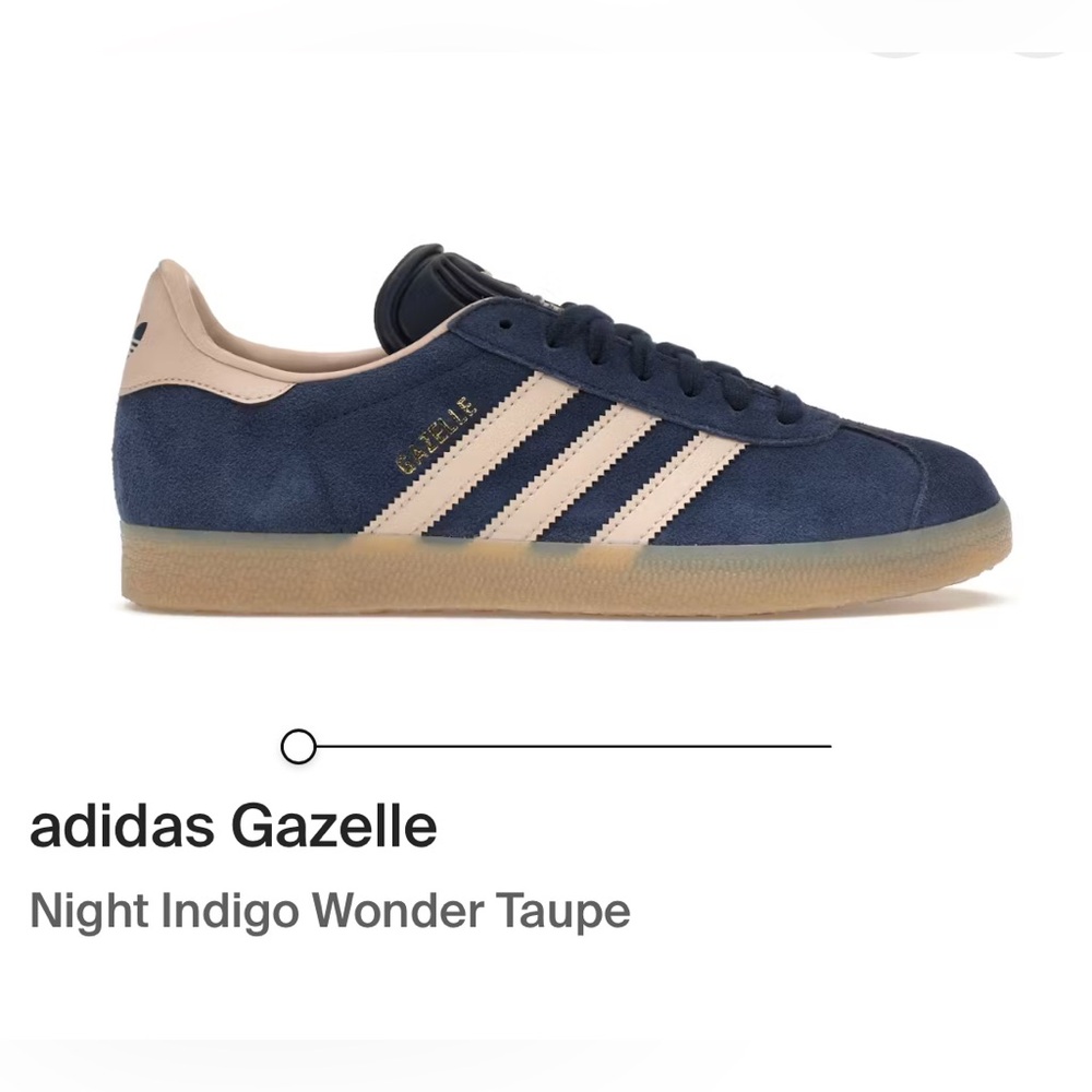 Adidas Gazelle Night Indigo Wonder Taupe - Navy and Light Pink Shoes